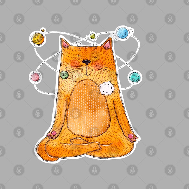 Meditative Cat by Tania Tania