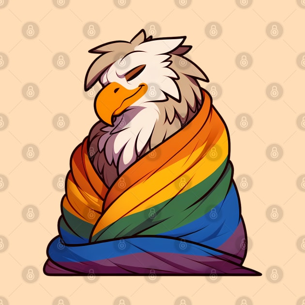Comfy Womfy Furry Pride Griffin LGBTQ Rainbow by Blue Bull Bazaar
