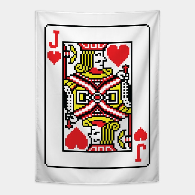 Jack of Hearts Pixel Art Tapestry by inotyler