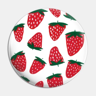 Organic summer strawberries red and green Pin