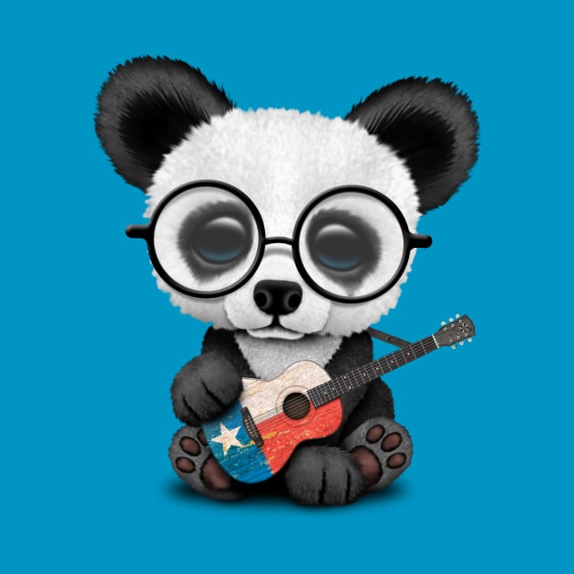 Baby Panda Playing Texas Flag Guitar by jeffbartels