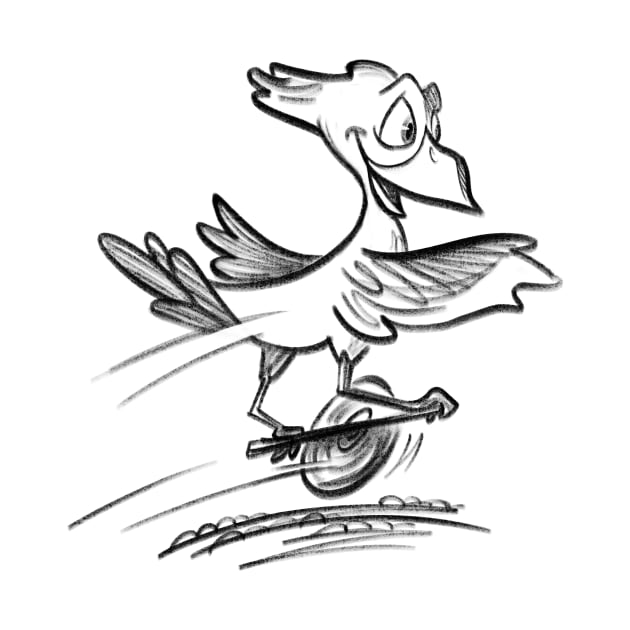 Bird on a Onewheel by Jason's Doodles