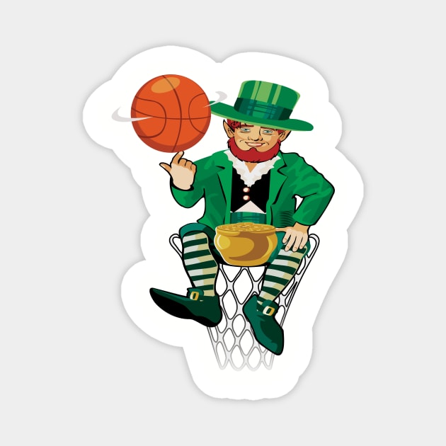 st patricks day basketball kids gift Magnet by DODG99