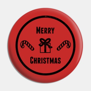 Merry Christmas Badge - Black Pin