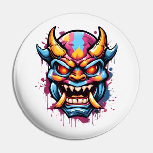 Oni - Japanese Demon, Graffiti Art Pin