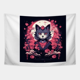 Geisha cat Nekomata Tapestry