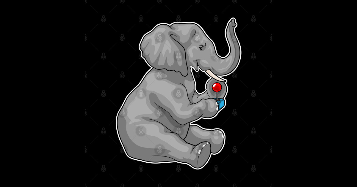 Elephant Gamer Controller Elephants Sticker TeePublic