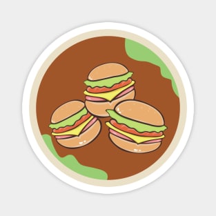 Burger Cartoon Magnet