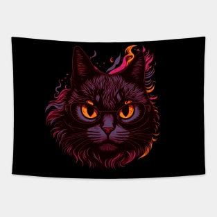 Cat with Glasses Tapestry