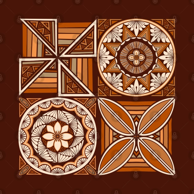 Tapa patchwork - rust by AprilAppleArt