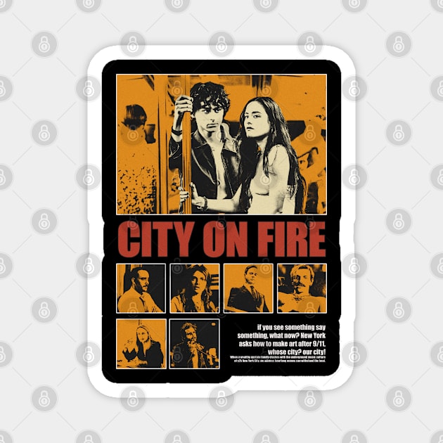 city on fire Magnet by Genetics art