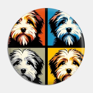 Pop Retro Tibetan Terrier Art - Cute Puppy Pin