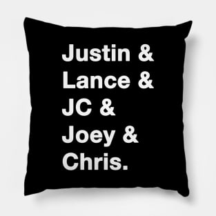 Nsync Names white Pillow