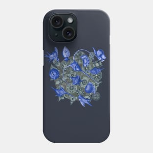 Ernst Haeckel  Blue Peridinea on Cerulean  Diatoms Phone Case