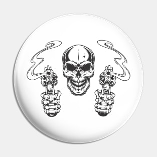 SKULL AND GUNS Pin