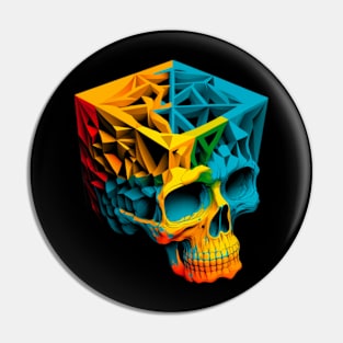 Cube Skull Pin