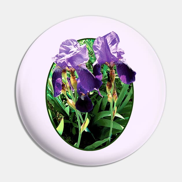 Twin Purple Irises Pin by SusanSavad