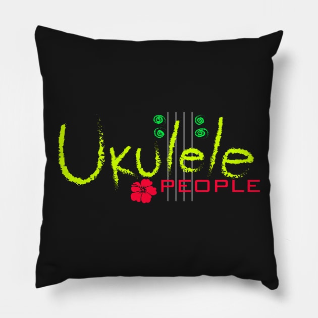 Ukulele People (gyr) Pillow by Gerty