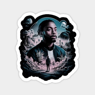 Kendrick Lamar in a dreamlike landscape Magnet