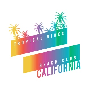 California beach club tropical vibes typography T-Shirt