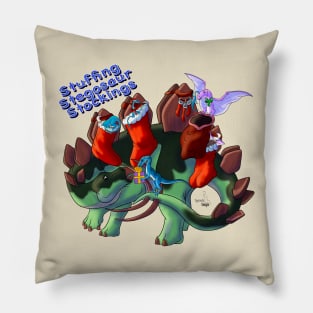 HoliDinos: Stuffing Stegosaur Stockings {Text} Pillow