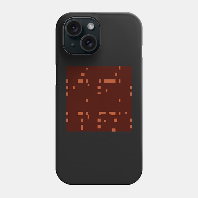Dark Orthogonal pattern  - Organge brown Phone Case by Motiondust