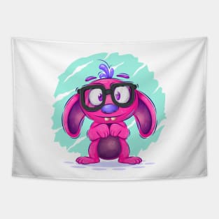 Shy cartoon monster Tapestry