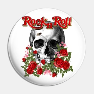 Rolling Stone Rock Roll Hippie Skull Pin