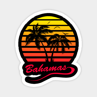 Bahamas 80s Tropical Sunset Magnet