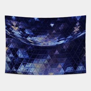 Planet Galaxy Space Blue Mosaic Tiles Tapestry