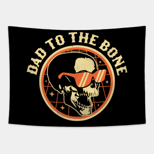 Dad To The Bone - Funny Dad Joke Skull Fathers day Halloween Tapestry