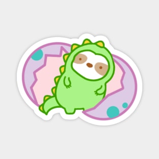 Cute Sloth Dinosaur Magnet