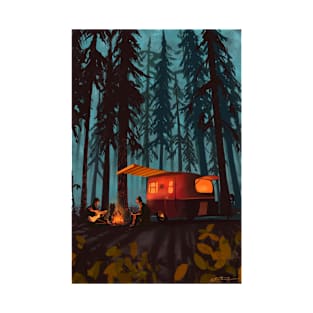 retro twilight camping T-Shirt