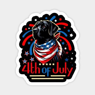 Patriotic Dog 4th of July Magnet