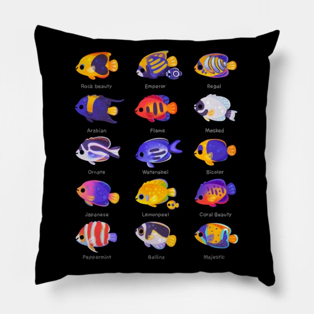 Angelfish! (marine) Pillow by pikaole