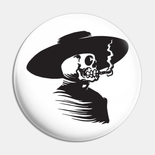 Skull Head Smoking Cigar Pin