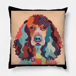 Retro Irish Wolfhound: Pastel Pup Revival Pillow