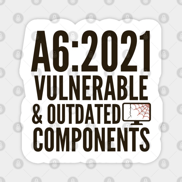 Secure Coding OWASP A6 2021 Vulnerable And Outdated Components Magnet by FSEstyle