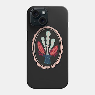 Cameo Plants on blue Phone Case