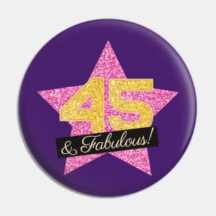 45th Birthday Gifts Women Fabulous - Pink Gold Pin