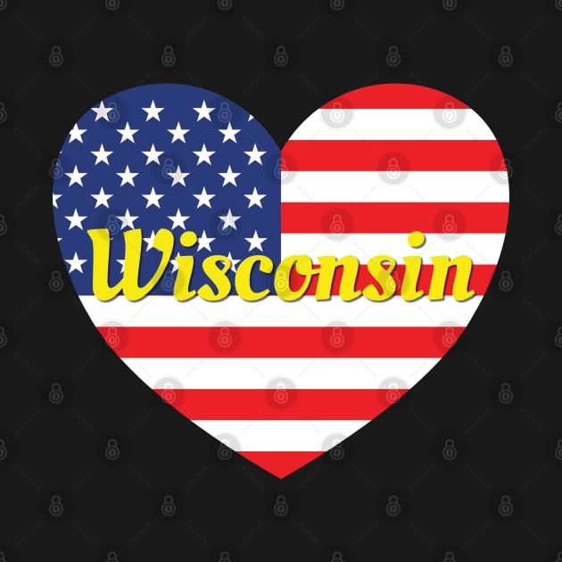 Wisconsin American Flag Heart by DPattonPD