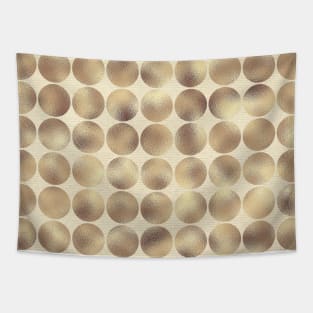 Abstract Funky Gold Polka Dots Metallic Tapestry