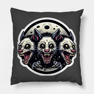 Three Possum Moon Pillow