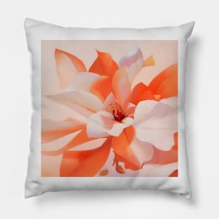 Petals of Orange and White Pillow