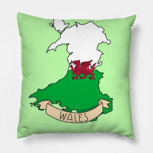 Wales Flag Map Pillow