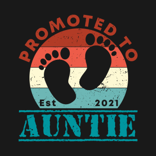 Vintage Promoted to Auntie 2021 new Aunt gift Auntie T-Shirt