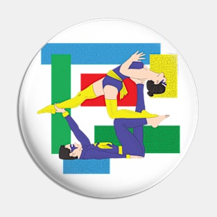 Acro yoga Superheros Pin