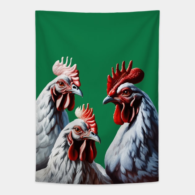 Three French Hens Faith Hope Charity Cut Out v1 Tapestry by taiche