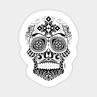 mexican skull in death with a smile ecopop Magnet