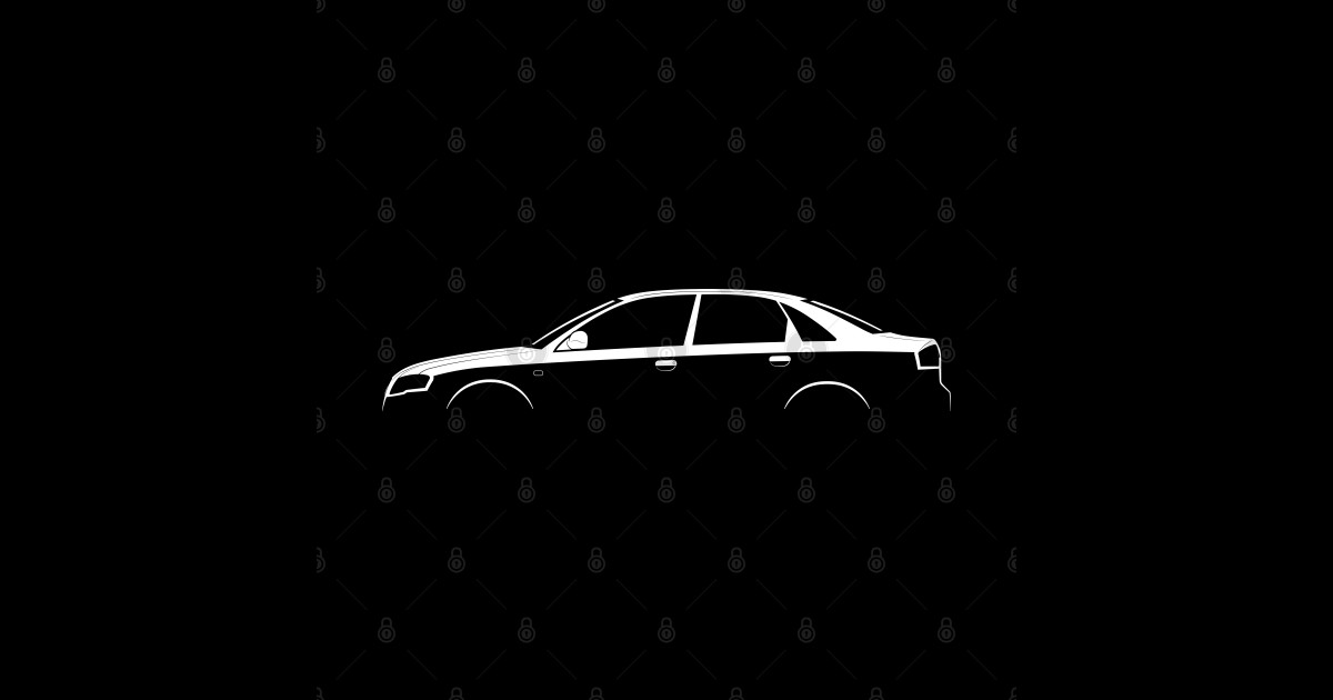Audi A4 (B7) Silhouette - Audi A4 - Sticker | TeePublic